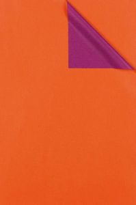 0,39 €/m Geschenkpapier 2-seitig orange/violett Rolle 50 cm x 250 lfm