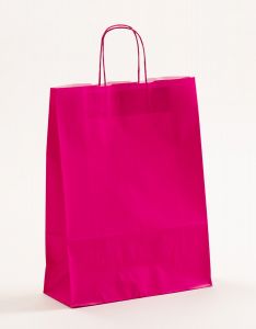 Papiertragetaschen mit gedrehter Papierkordel pink-magenta 32 x 13 x 42,5 cm, 250 Stück