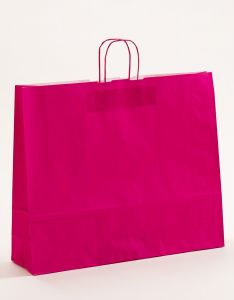 Papiertragetaschen mit gedrehter Papierkordel pink-magenta 54 x 14 x 45 cm, 125 Stück