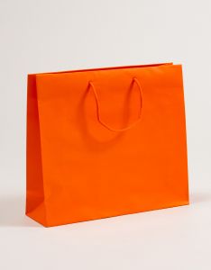 Papiertragetaschen mit Baumwollkordeln orange 40 x 12 x 36 + 5 cm, 100 Stück