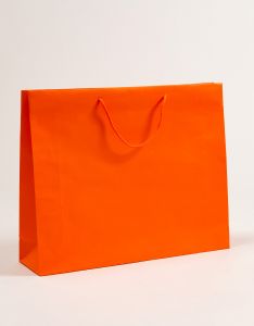 Papiertragetaschen mit Baumwollkordeln orange 54 x 14 x 44 + 5 cm, 010 Stück