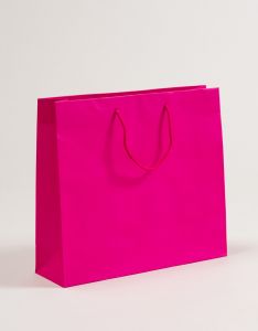 Papiertragetaschen mit Baumwollkordeln pink 40 x 12 x 36 + 5 cm, 010 Stück