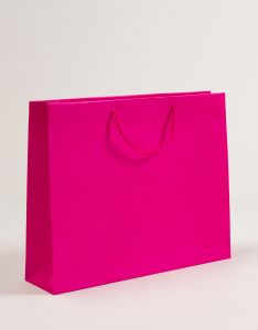 Papiertragetaschen mit Baumwollkordeln pink 54 x 14 x 44 + 5 cm, 050 Stück