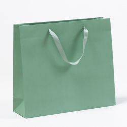 Papiertragetaschen Royal mit Stoffbändern laurel grün 42 x 13 x 37 + 6 cm, 075 Stück