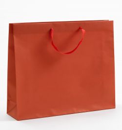 Papiertragetaschen Royal mit Stoffbändern rot 54 x 14 x 44,5 + 6 cm, 25 Stück