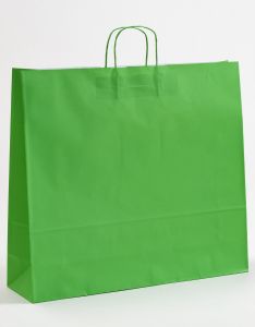 Papiertragetaschen mit gedrehter Papierkordel grün 54 x 15 x 49 cm, 100 Stück