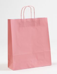 Papiertragetaschen mit gedrehter Papierkordel rosa rosé 36 x 12 x 41 cm, 025 Stück