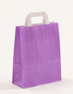 Papiertragetaschen mit Flachhenkel violett 22 x 10 x 28 cm, 025 Stück