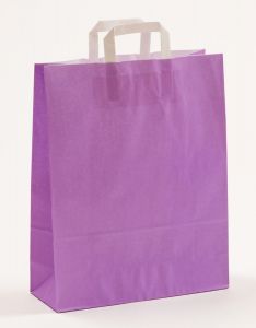 Papiertragetaschen mit Flachhenkel violett 32 x 12 x 40 cm, 025 Stück